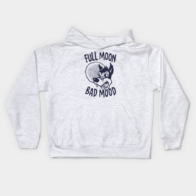 Full Moon Bad Mood (mono) Kids Hoodie by GiMETZCO!